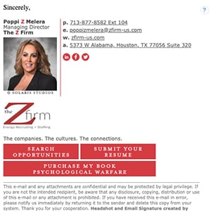 Email Signatures • Poppi Z Melera Email Signature Proof • Houston ...