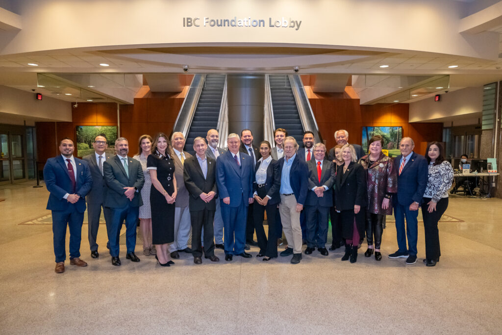 Group portrait at the unveiling of the IBC Foundation Lobby at MD Anderson in the Texas Medical Center.